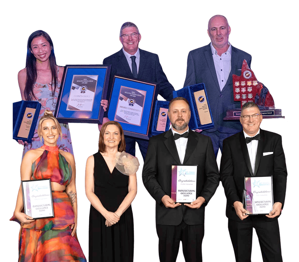 KCL Industries team receiving engineering and manufacturing awards recognising innovation and excellence in the mining sector